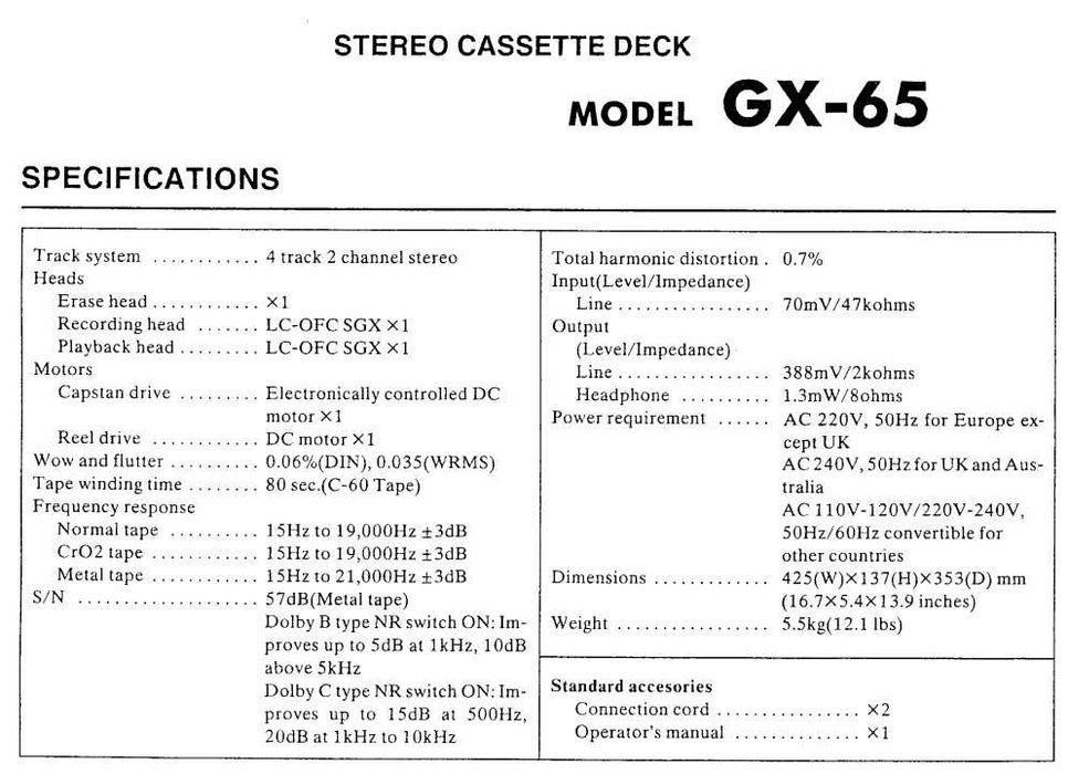 Кассетная дека AKAI GX-65 (Japan) с пультом+кабель+3 кассеты