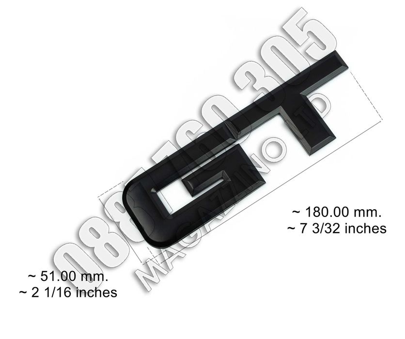 Mustang GT Метални Букви за Задния Капак Черен Червен Мат или Хром