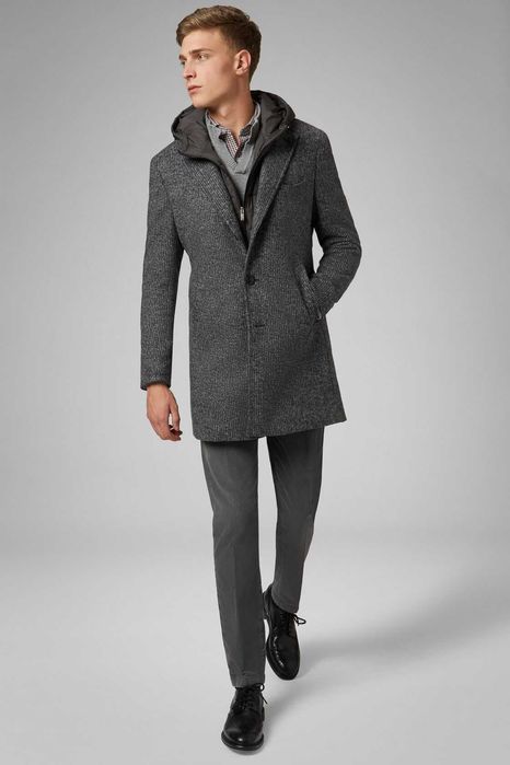 Boggi Milano Jersey Coat With Bib And Hood ОРИГИНАЛ мъжко палто - S/M