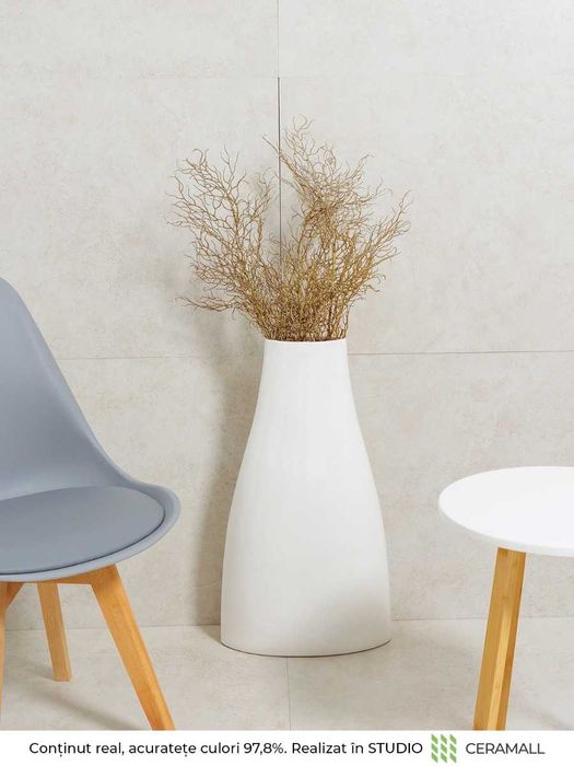 Gresie Rectificată Elysian Travertini Crosscut Blanc 60x120 Mat