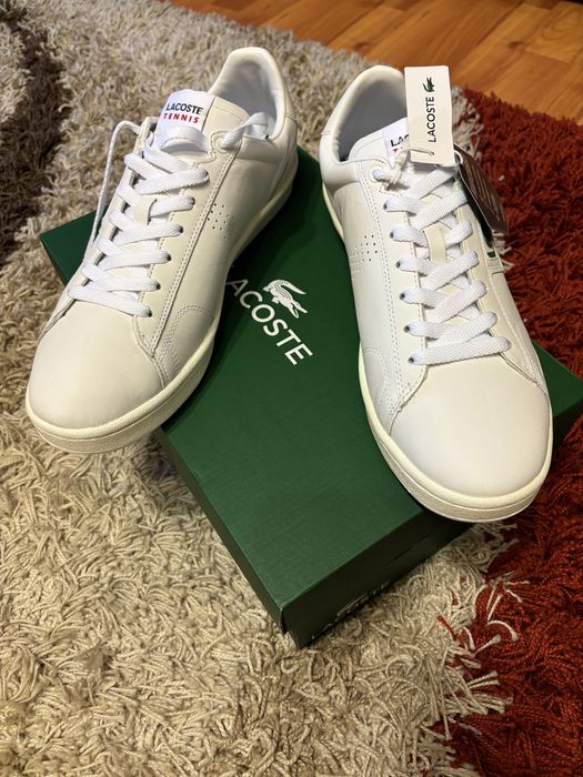 Adidasi Lacoste noi, piele naturala