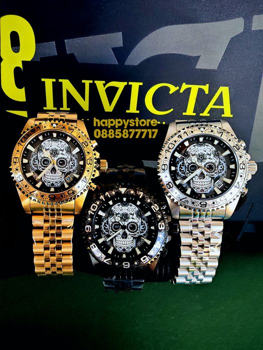INVICTA Muertos Gold steel 44 mm, Инвикта нов ръчен часовник