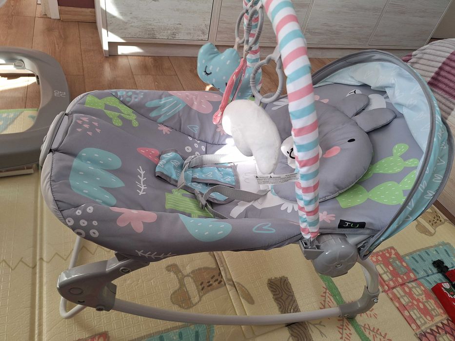 Шезлонг бебе Moni Llama сив