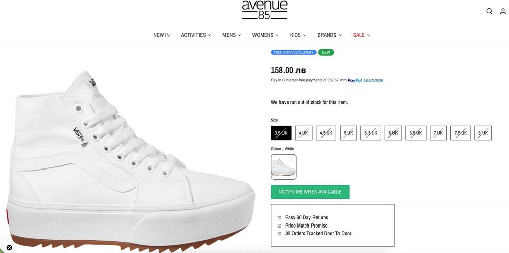 Кецове Vans Womens Filmore Hi Tapered 38.5-24.5см