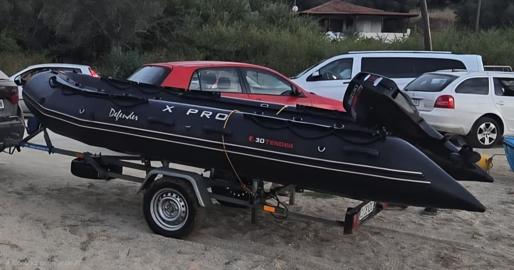 Barca gonflabila 3D Tender Defender X Pro cu motor Suzuki 15 CP