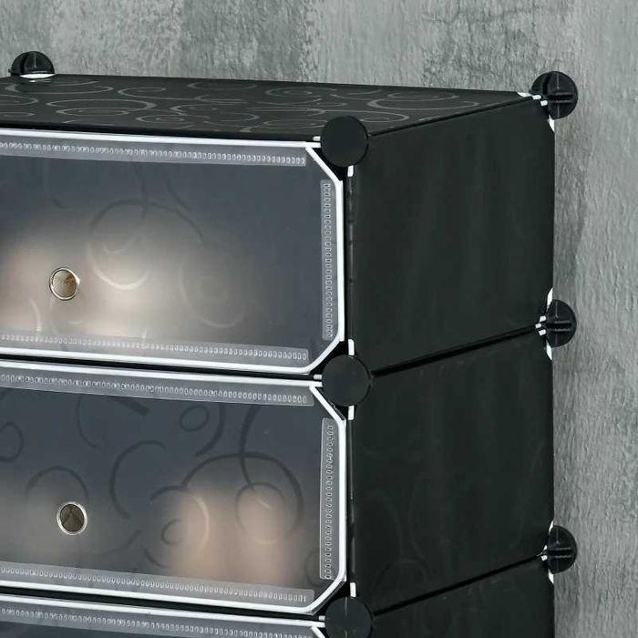 Модулна стелажна система HOMCOM за 6 чифта обувки, 49смx36,5смx108см