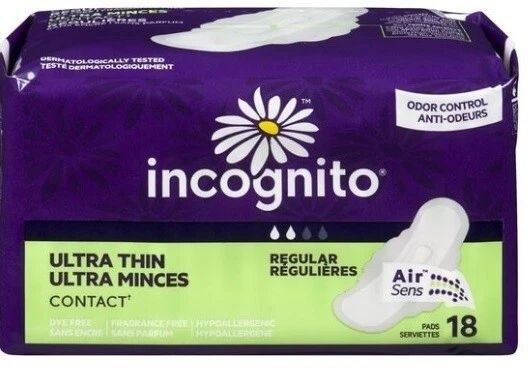 Гигиенические прокладки incognito и kotex.