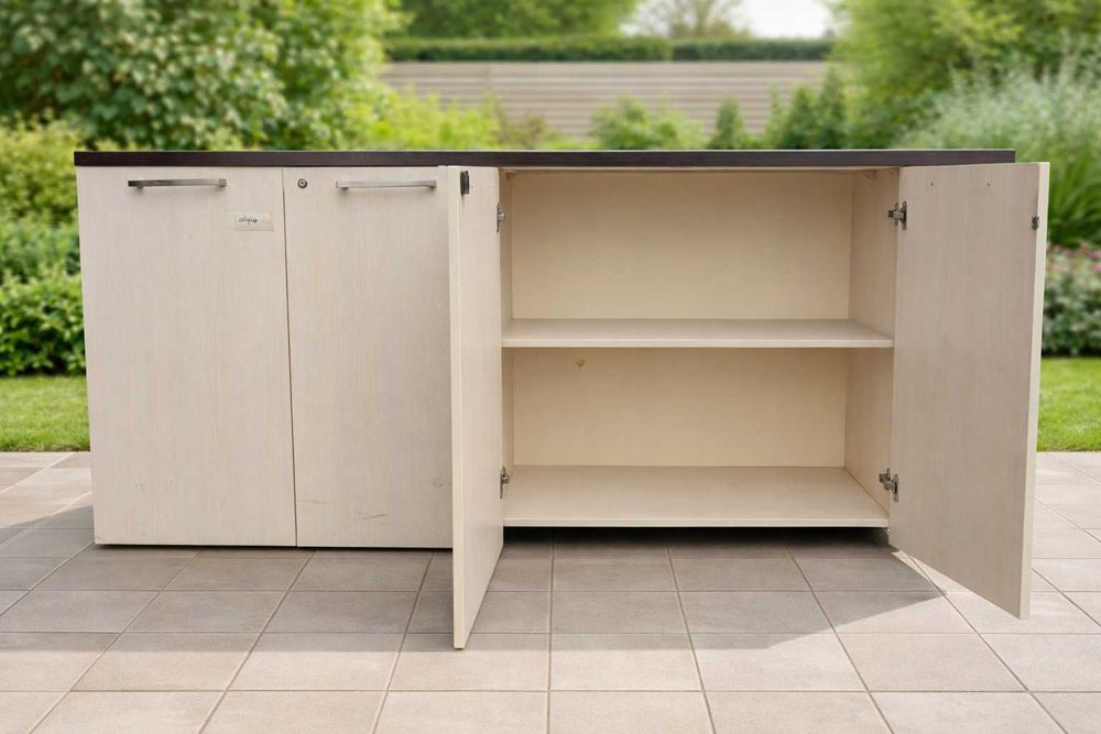 Тумба-шкаф с полками и дверцами