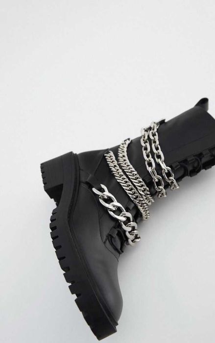 zara bocanci cizme ghete piele lant