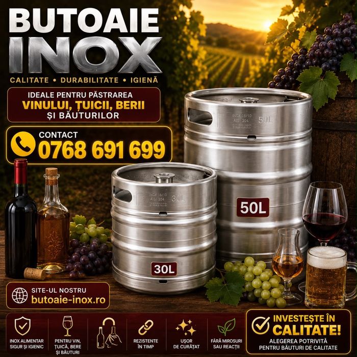 Butoaie inox bazin hidrofor vas