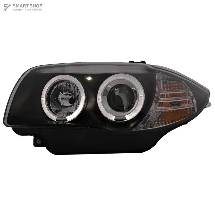 Faruri Angel Eyes BMW Seria 1 E81 E82 E87 E88 (2004-2011) Negru