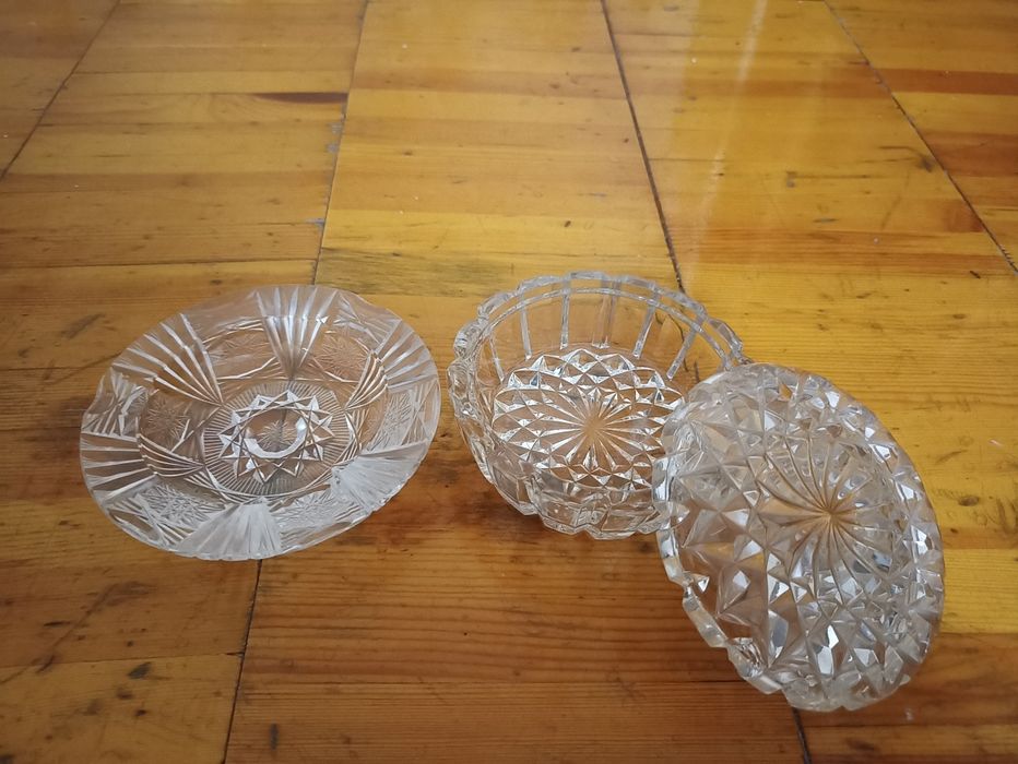 Хрустальная пепельница с сахарницей