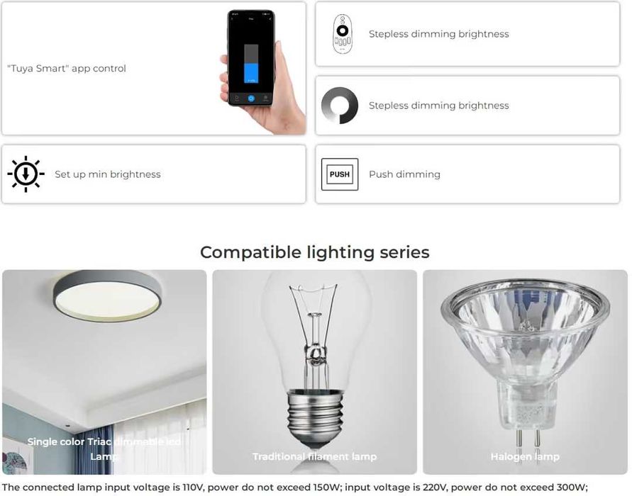 Miboxer dimmer AC Triac inteligent WiFi control vocal – TRI-C1WR