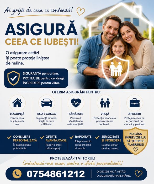 Asigurări RCA, CASCO, Locuință ,Viață și Animale | Ofertă Rapidă și Avantajoasă
