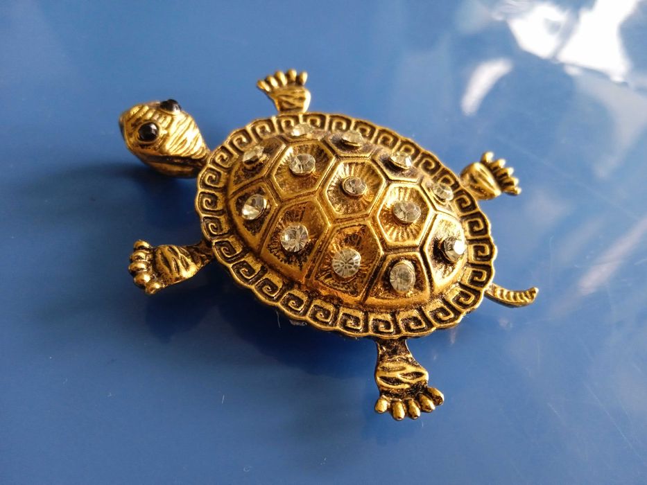 Страхотна БРОШКА - Костенурка с Камъчета ЦИРКОНИЙ