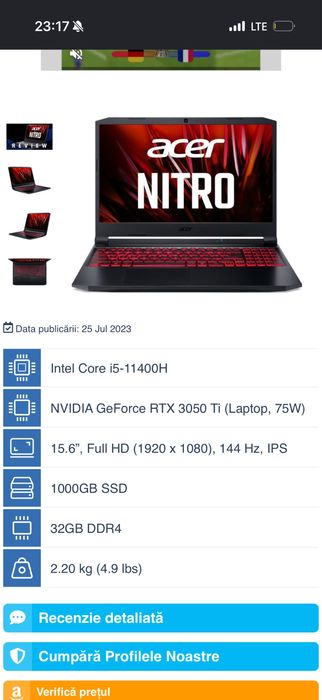 Laptop Gaming i5 11th rtx3050 32gb ram