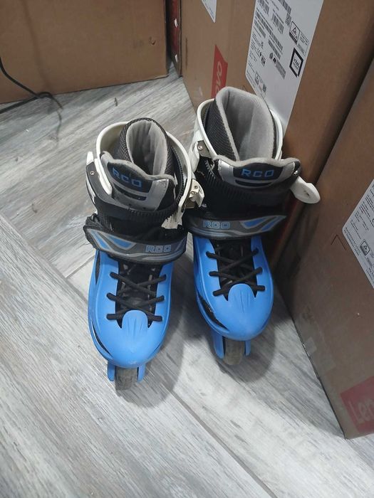 Vand Role reglabile RCO, marime 34-37, Alb/Albastru