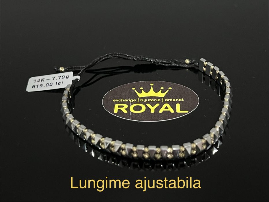 Bijuteria Royal CB : Bratara cu snur aur 14k 7,79gr