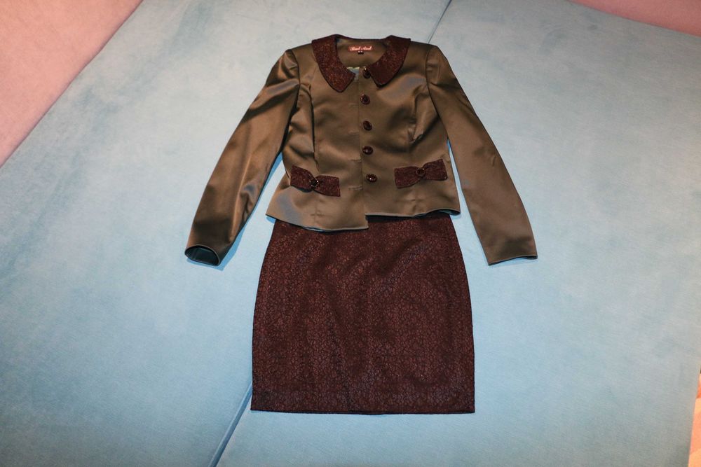 Rochie ocazie Bad Axel fusta neagra sacou verde cu negru marimea 38