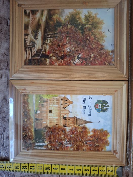 Новые в упаковке картины, инкрустированные янтарем.