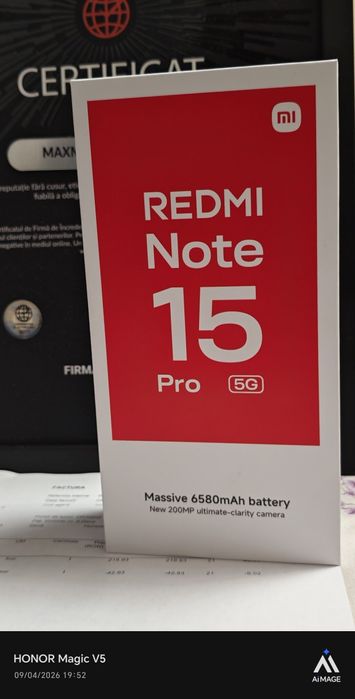 Xiaomi Redmi Note 15 Pro 5G / 256 GB / Titanium Color /Nou / Factura
