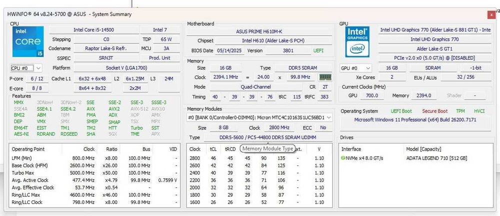 Компютър 14th Generation LGA1700 DDR5