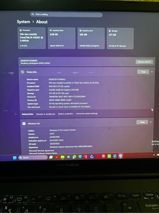 Vand laptop asus vivobook i5 8gb