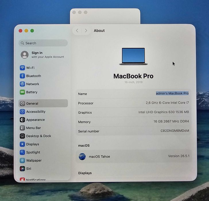 Apple MacBook Pro 16" (2019) A2141 Intel Core i7 2.6GHz 16GB RAM 512GB SSD Space Gray