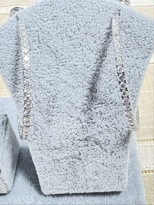 Cercei Aur alb 18k cu Diamante 8CT