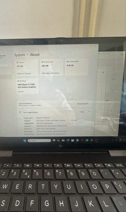 HP Envy x360 15,6” Touchscreen, Ryzen 5 753 OU , 8 GB RAM, 512GB SSD