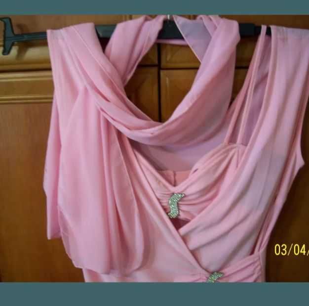 Costum sexy roz cu pantaloni mar L