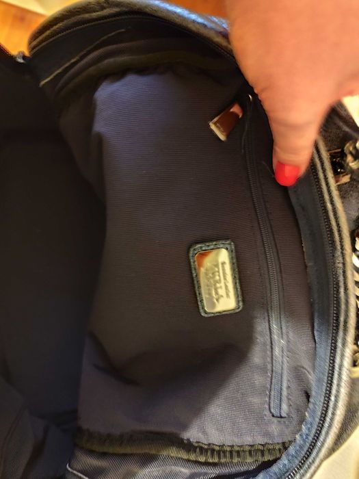 Раница Furla в цвят син металик