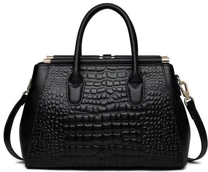 Сумка тоут натуральная кожа черный