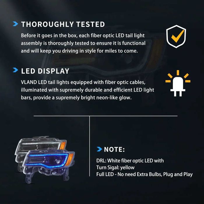 Комплект LED фарове за Grand Cherokee WK2 2014- с начална анимация