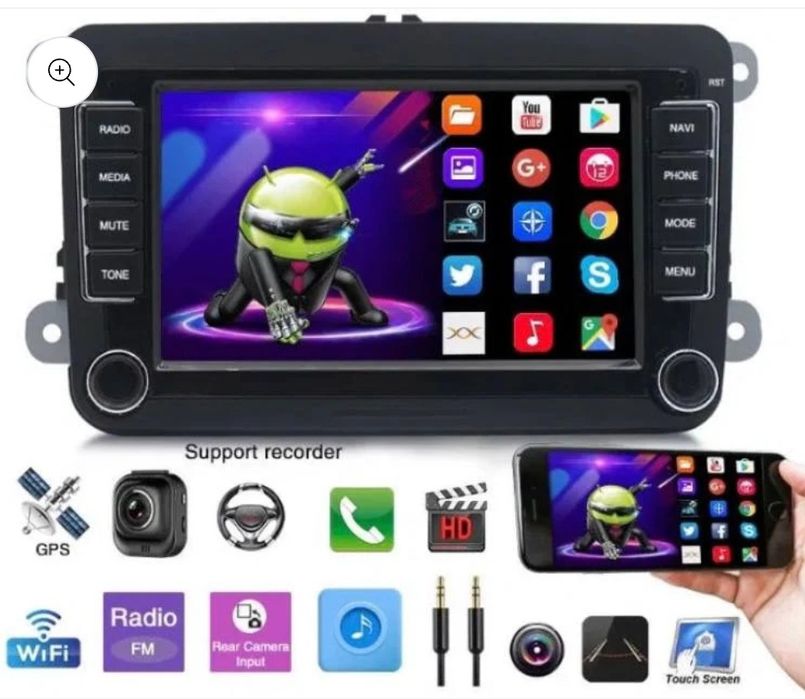 • Мултимедия - навигация Android за автомобил с копчета 4GB RAM за VW