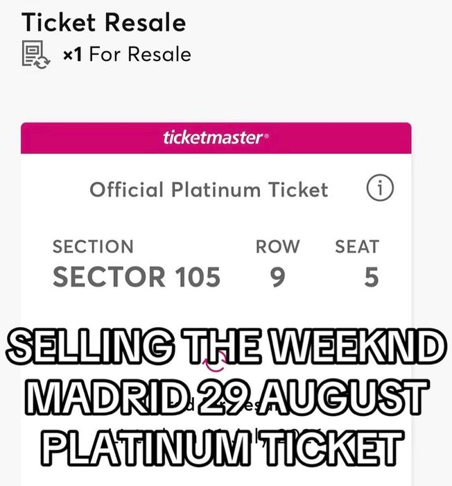 Bilet The Weekend 29 august 2026 Madrid Spania