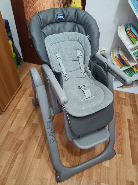 Scaun de masa CHICCO Polly Magic Relax Dove Grey, 0 luni - 3 ani, gri