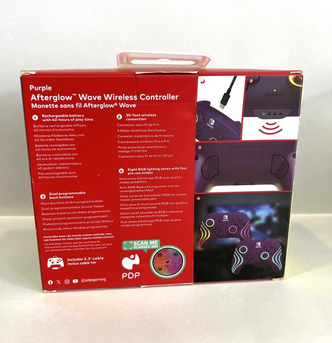 Manetă Nintendo Switch wi-fi, PDP Afterglow Wave, NOUĂ/Sigilată!