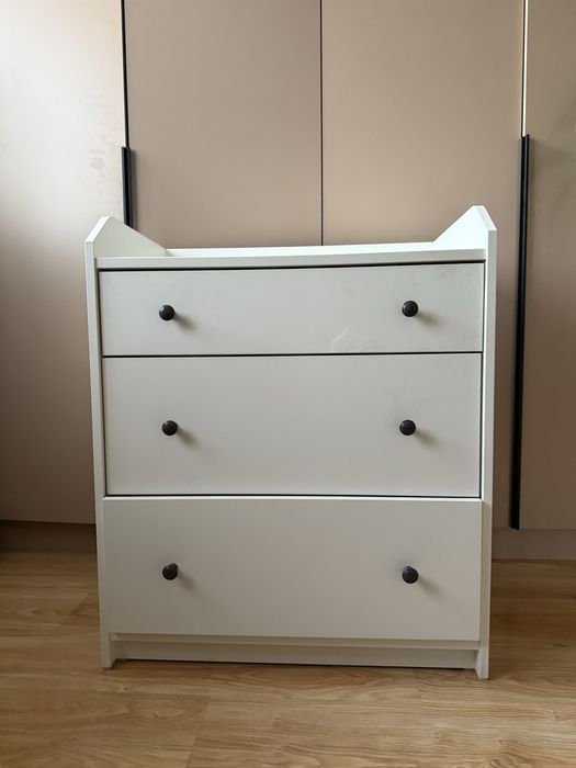 ХАУГА Комод с 3 ящиками, белый, 70x84 см