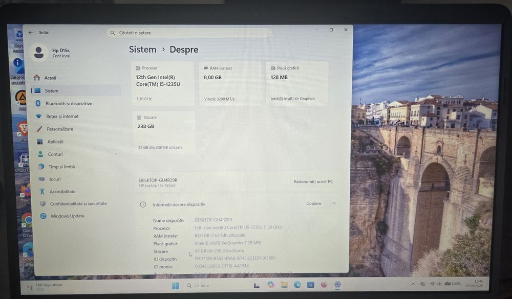 HP 15s i5 12gen, 8gb RAM, 256nvme