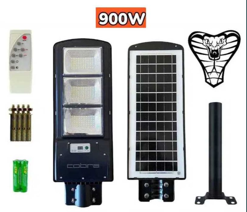 Мощна Соларна Лед лампа COBRA/Lylu улична 300W,600W, 1200W,1600W