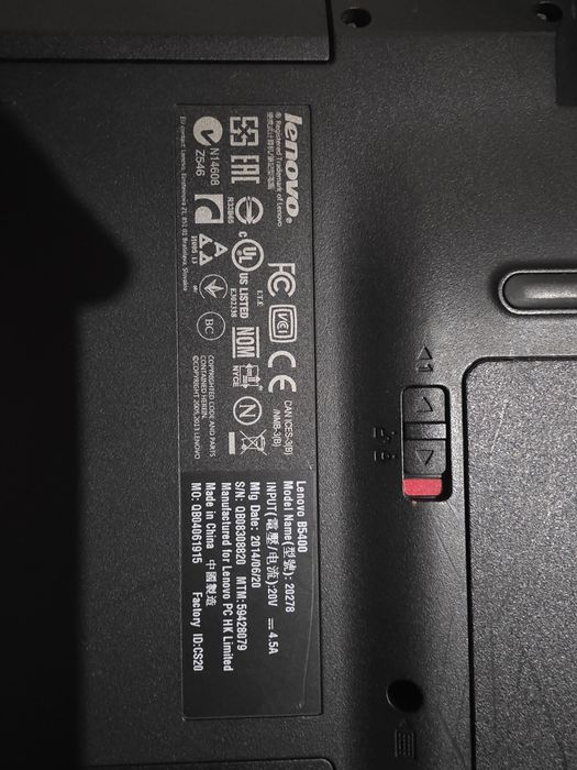 Ноутбук Lenovo B5400 модель 20278