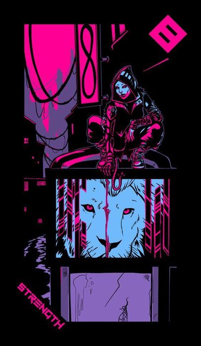 Карты МАК Таро Неоновой луны (Neon Moon Tarot) в жестяном боксе.