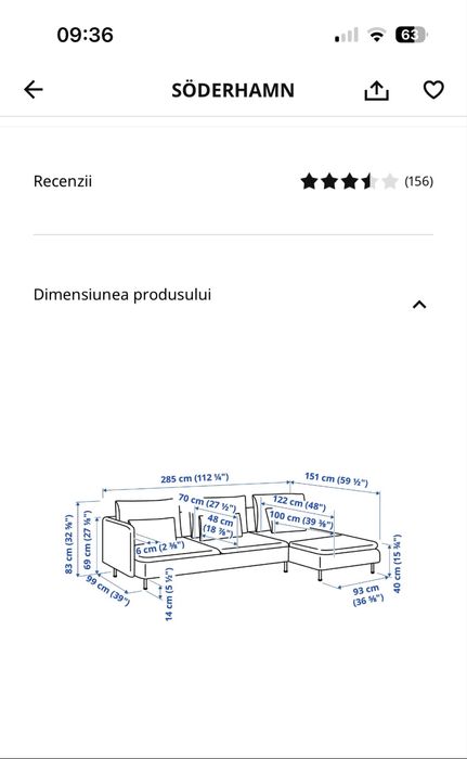 Canapea Ikea Soderhamn Gri Inchis