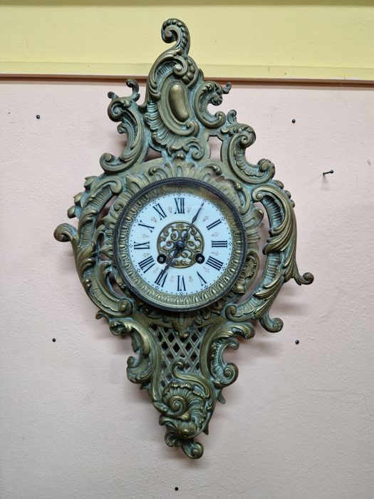 Рядък антикварен френски бронзов стенен часовник Japy Freres - 1870 г