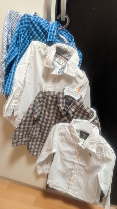 Детски дрехи рр98(ризи с дълъг ръкав(елече),ватирани дънки,ромпър пижа