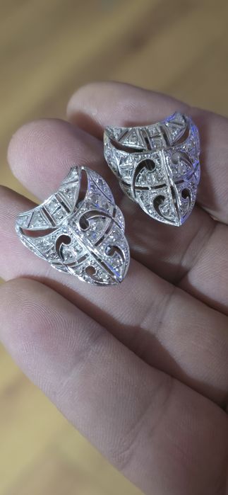 Cercei Art Deco Platină si diamante