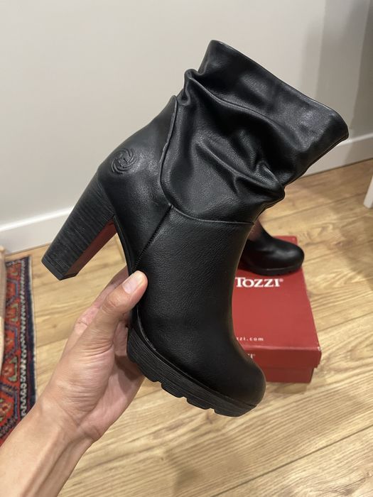 кожаные полуботинки на каблуке