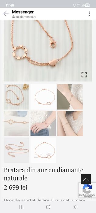 Bratara din aur 14k cu diamante naturale