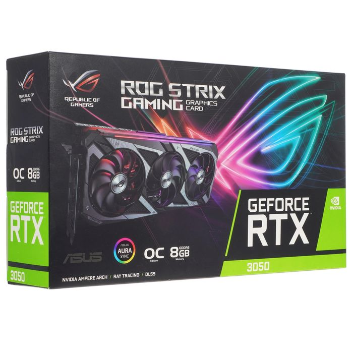Видеокарта RTX 3050 8GB, ASUS ROG STRIX OC Edition